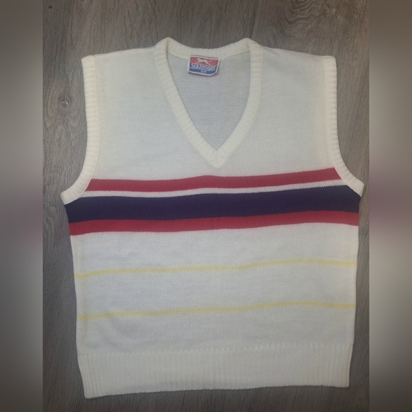 Vintage Slazenger Sweater Vest Pullover Vneck Unisex Mens Size Small Acrylic - Picture 2 of 6